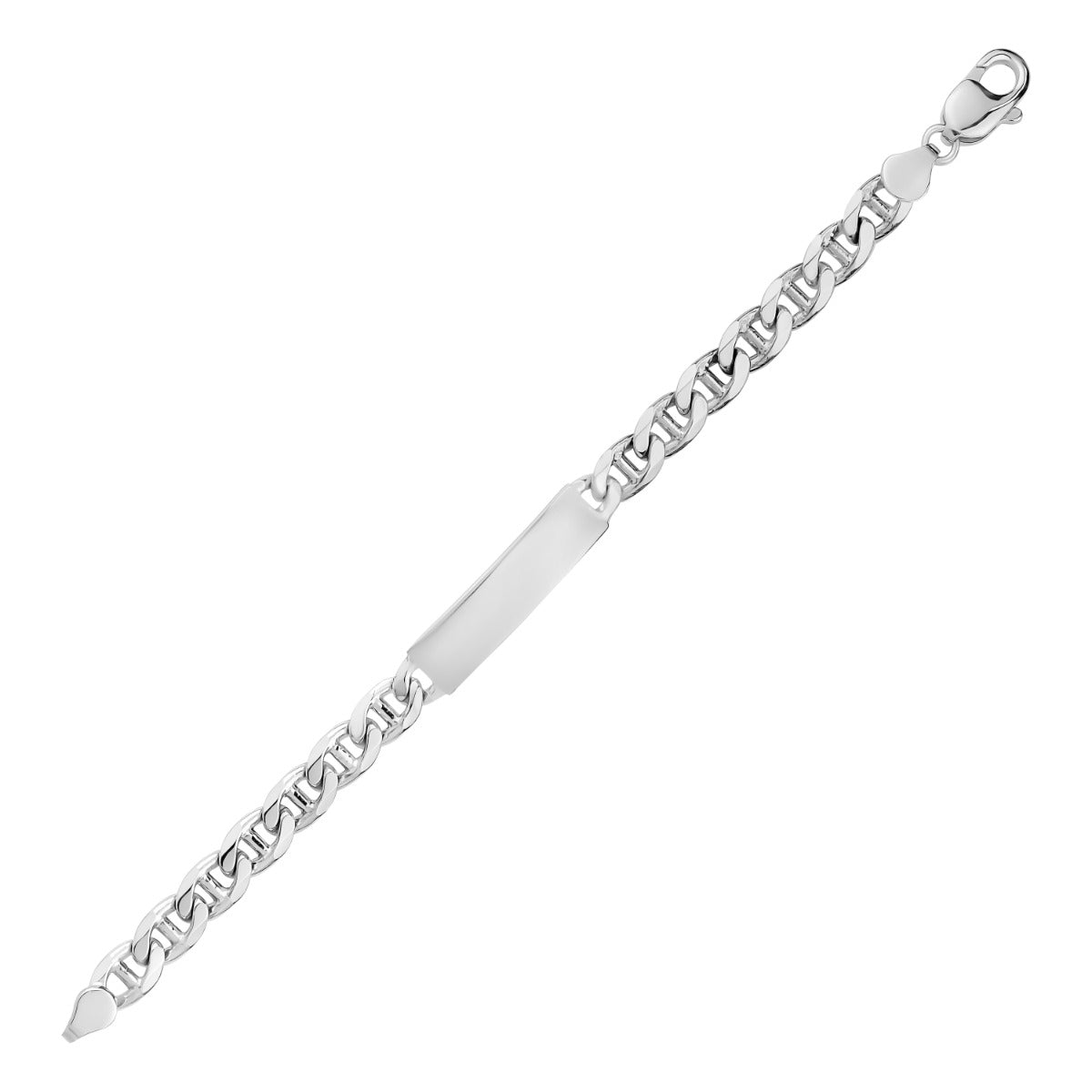 SILVER MENS ID BRACELET BTBM46