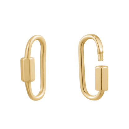 SILVER  GOLD PLATED CARABINER CLASP