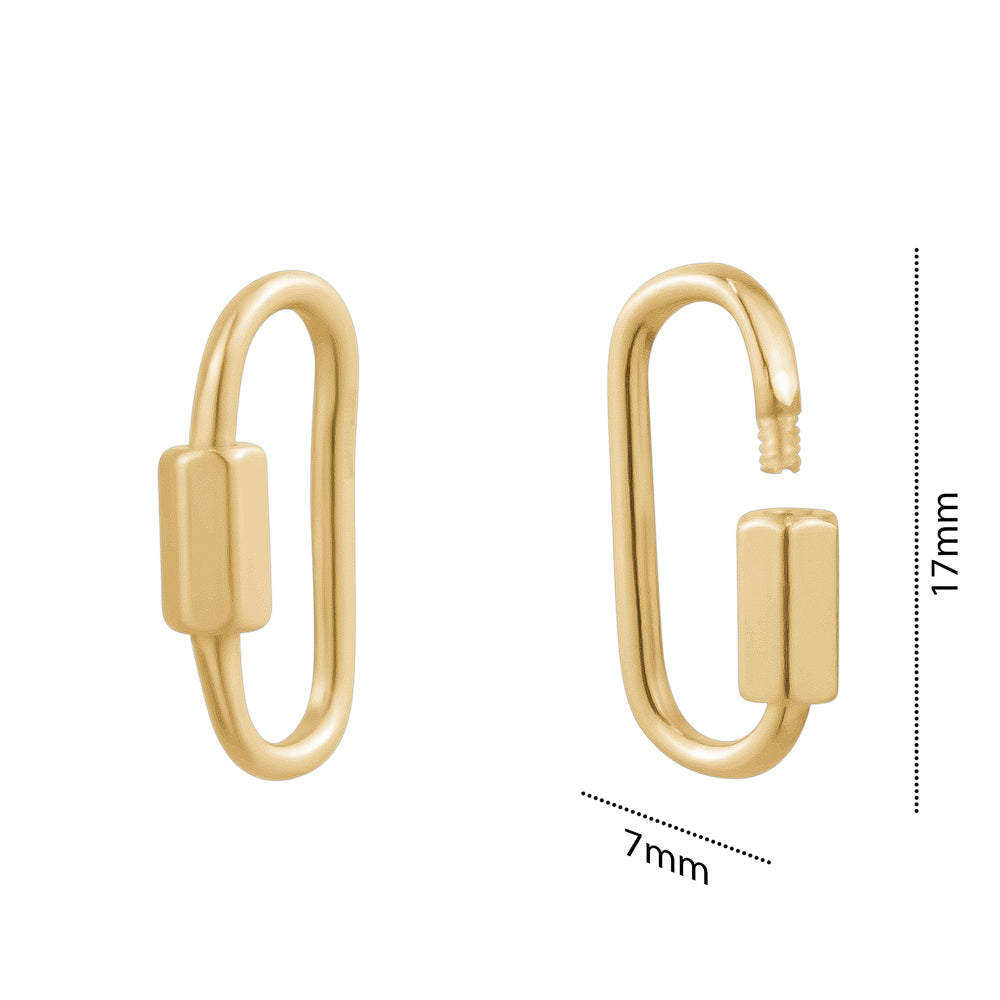 SILVER  GOLD PLATED CARABINER CLASP