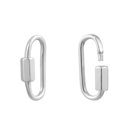 SILVER  RHODIUM CARABINER CLASP