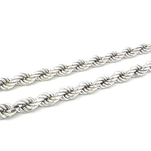 SILVER SEMI SOLID ROPE CHAIN 7.2MM