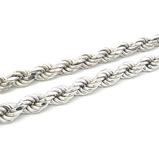 SILVER SEMI SOLID ROPE CHAIN 8.2MM