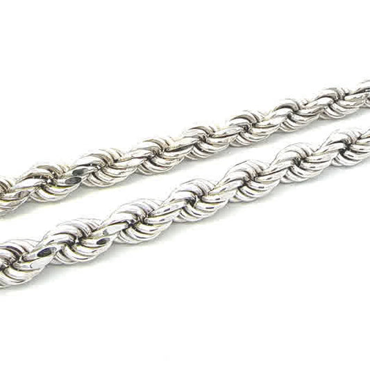 SILVER SEMI SOLID ROPE CHAIN 8.2MM