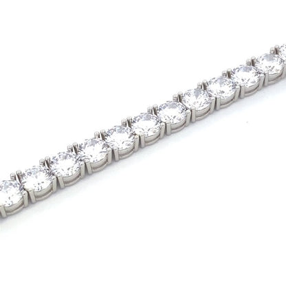 STERLING SILVER CZ RHODIUM TENNIS BR 6MM