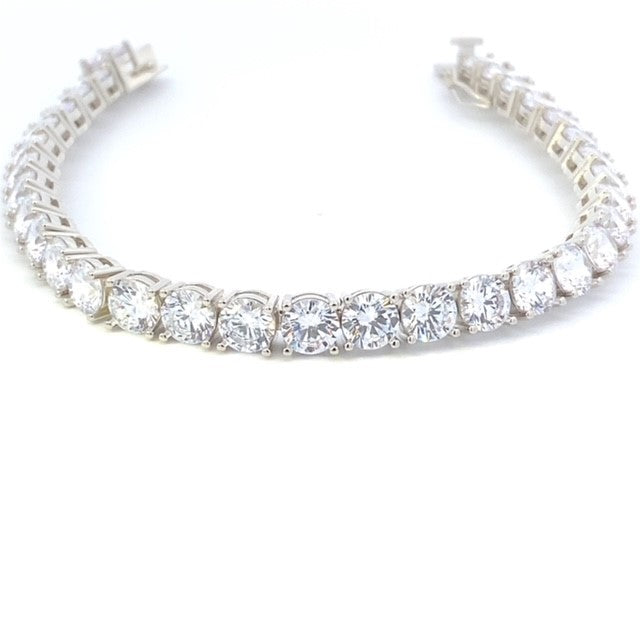 STERLING SILVER CZ RHODIUM TENNIS BR 6MM