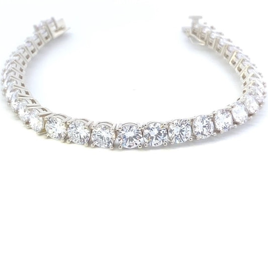 STERLING SILVER CZ RHODIUM TENNIS BR 6MM