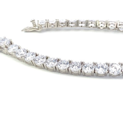 STERLING SILVER CZ RHODIUM TENNIS BR 6MM