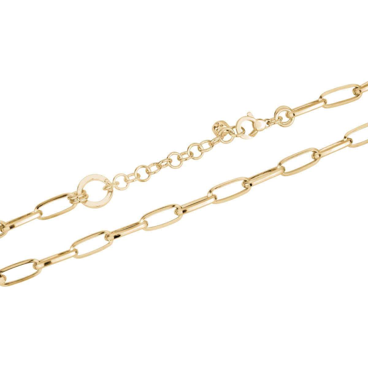 STERLING SILVER PAPER CLIP CHAIN CHD037B GOLD PLATED