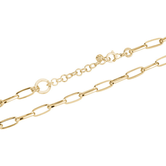 STERLING SILVER PAPER CLIP CHAIN CHD037B GOLD PLATED