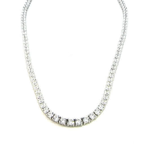 SILVER CZ TENNIS NECKLACE 3MM CN00723