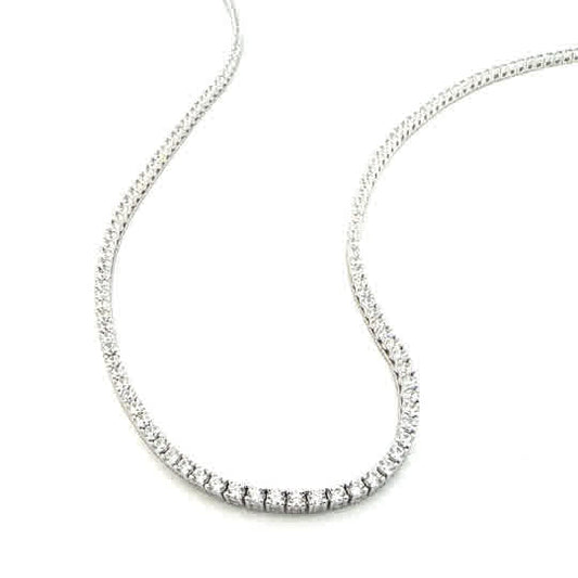 SILVER CZ TENNIS NECKLACE 2MM CN01249