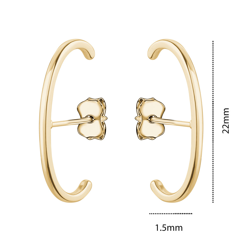 STERLING SILVER GOLD PLATED EAR LOBE HUGGER