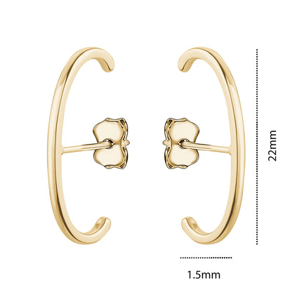 STERLING SILVER GOLD PLATED EAR LOBE HUGGER