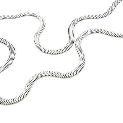 SILVER FLAT OVAL TRUE SNAKE 3.3MM