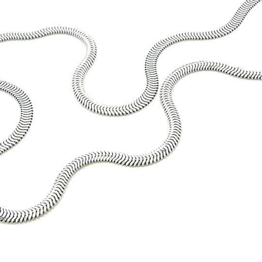 SILVER FLAT OVAL TRUE SNAKE 3.3MM