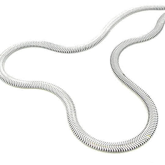 SILVER FLAT OVAL TRUE SNAKE 4.2MM