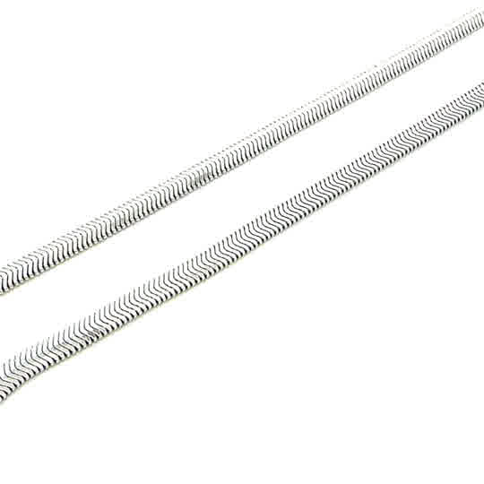 SILVER FLAT OVAL TRUE SNAKE 4.2MM