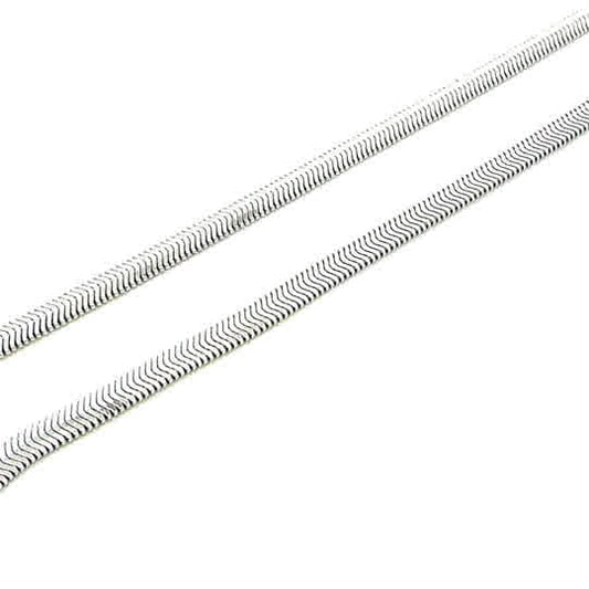 SILVER FLAT OVAL TRUE SNAKE 4.2MM
