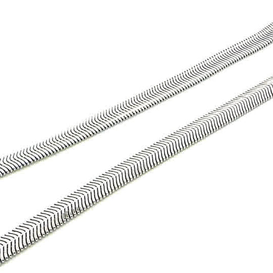SILVER FLAT OVAL TRUE SNAKE 6.4MM