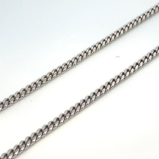SILVER RHODIUM CUBAN CHAIN 100