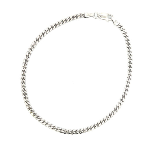 SILVER 3MM CUBAN ANKLET