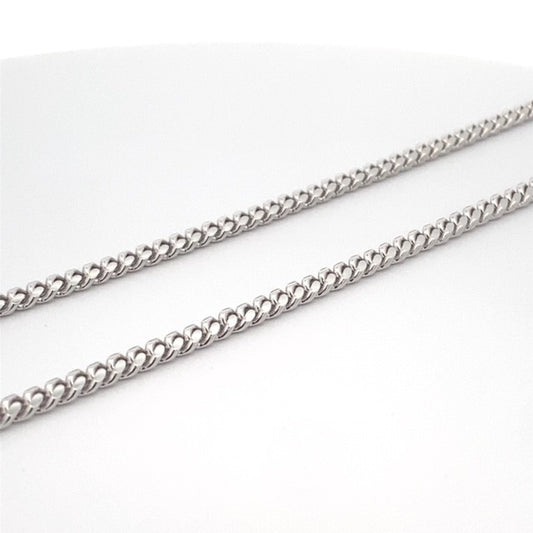 SILVER RHODIUM CUBAN CHAIN 120