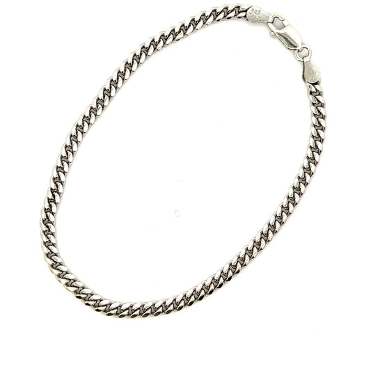 SILVER 4MM CUBAN ANKLET