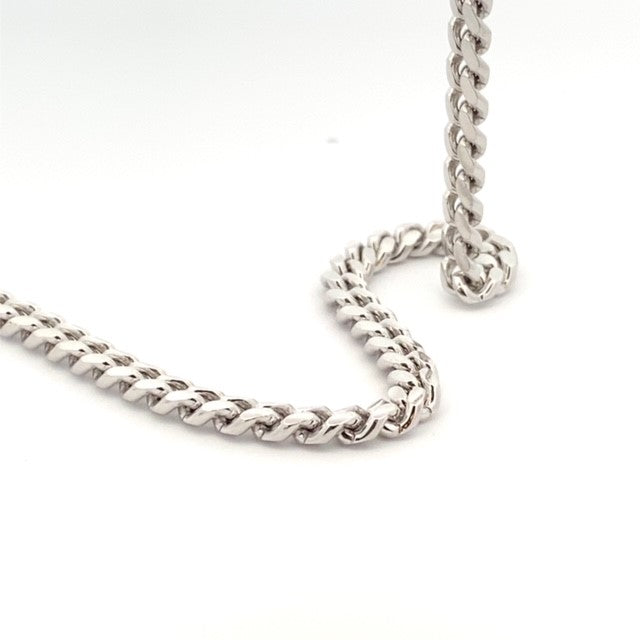 SILVER RHODIUM CUBAN CHAIN 150