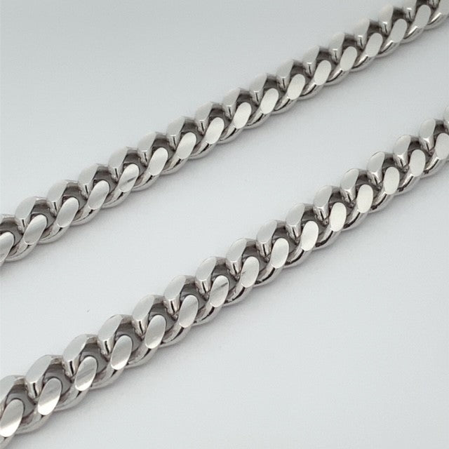 SILVER RHODIUM CUBAN CHAIN 180