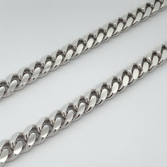 SILVER RHODIUM CUBAN CHAIN 180