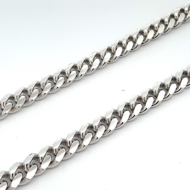 SILVER RHODIUM CUBAN CHAIN 200