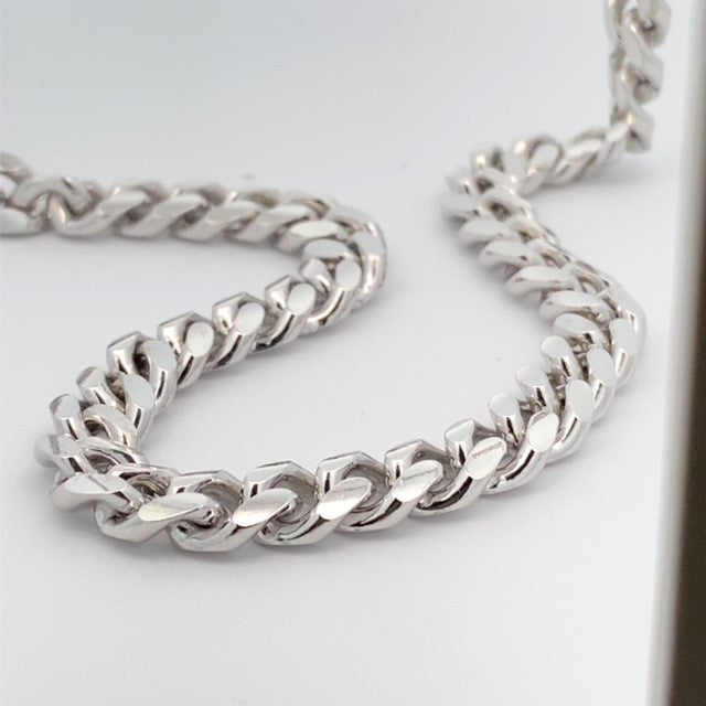 SILVER RHODIUM CUBAN CHAIN 250