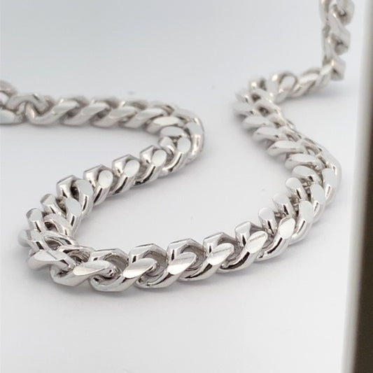 SILVER RHODIUM CUBAN CHAIN 250