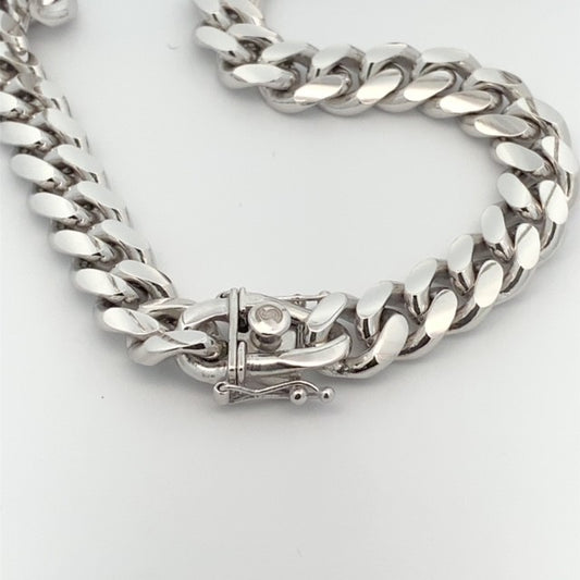 SILVER RHODIUM CUBAN CHAIN 300