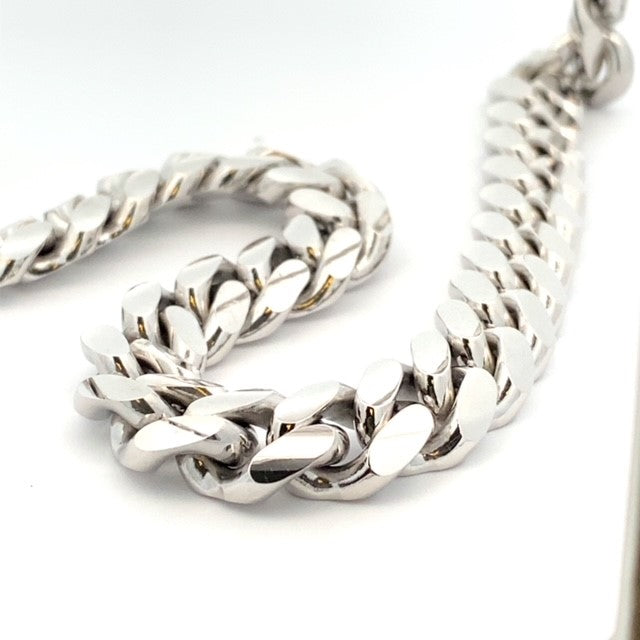 SILVER RHODIUM CUBAN CHAIN 350