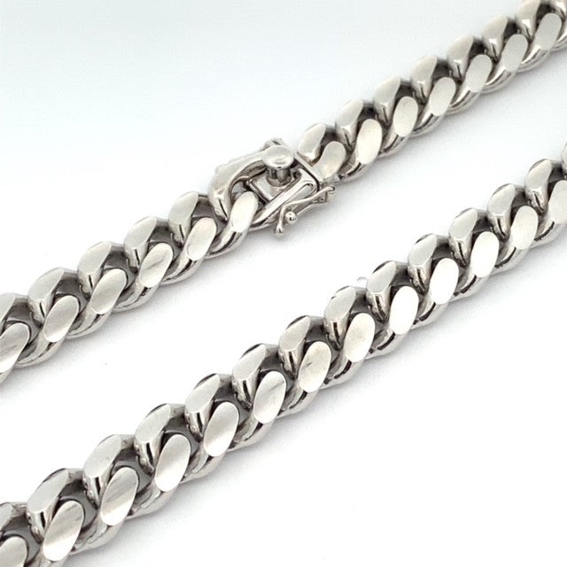 SILVER RHODIUM CUBAN CHAIN 350