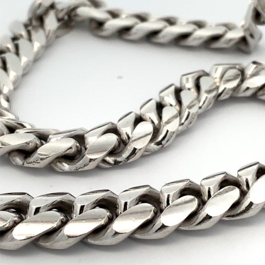 SILVER RHODIUM CUBAN CHAIN 400