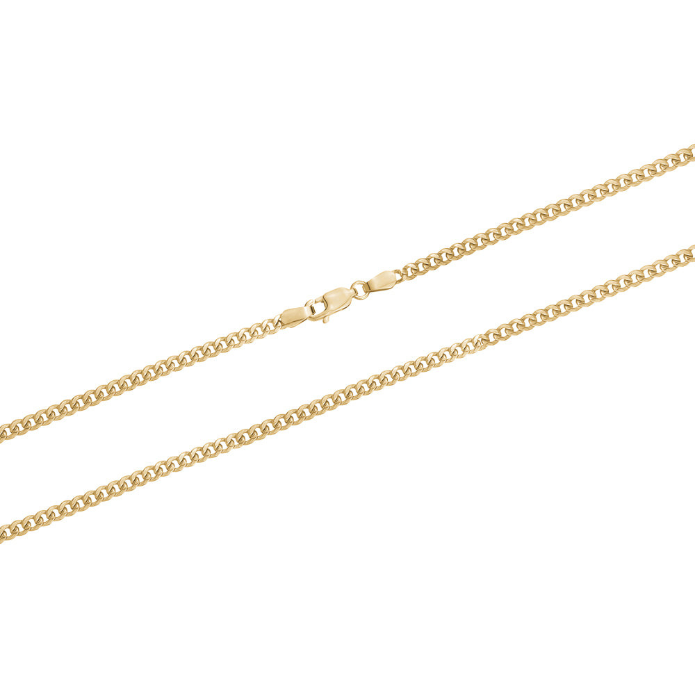 10KY SEMI HOLLOW CUBAN CHAIN 3.0MM