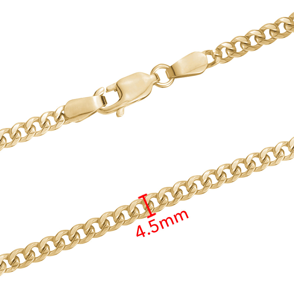 10KY SEMI HOLLOW CUBAN CHAIN 4MM