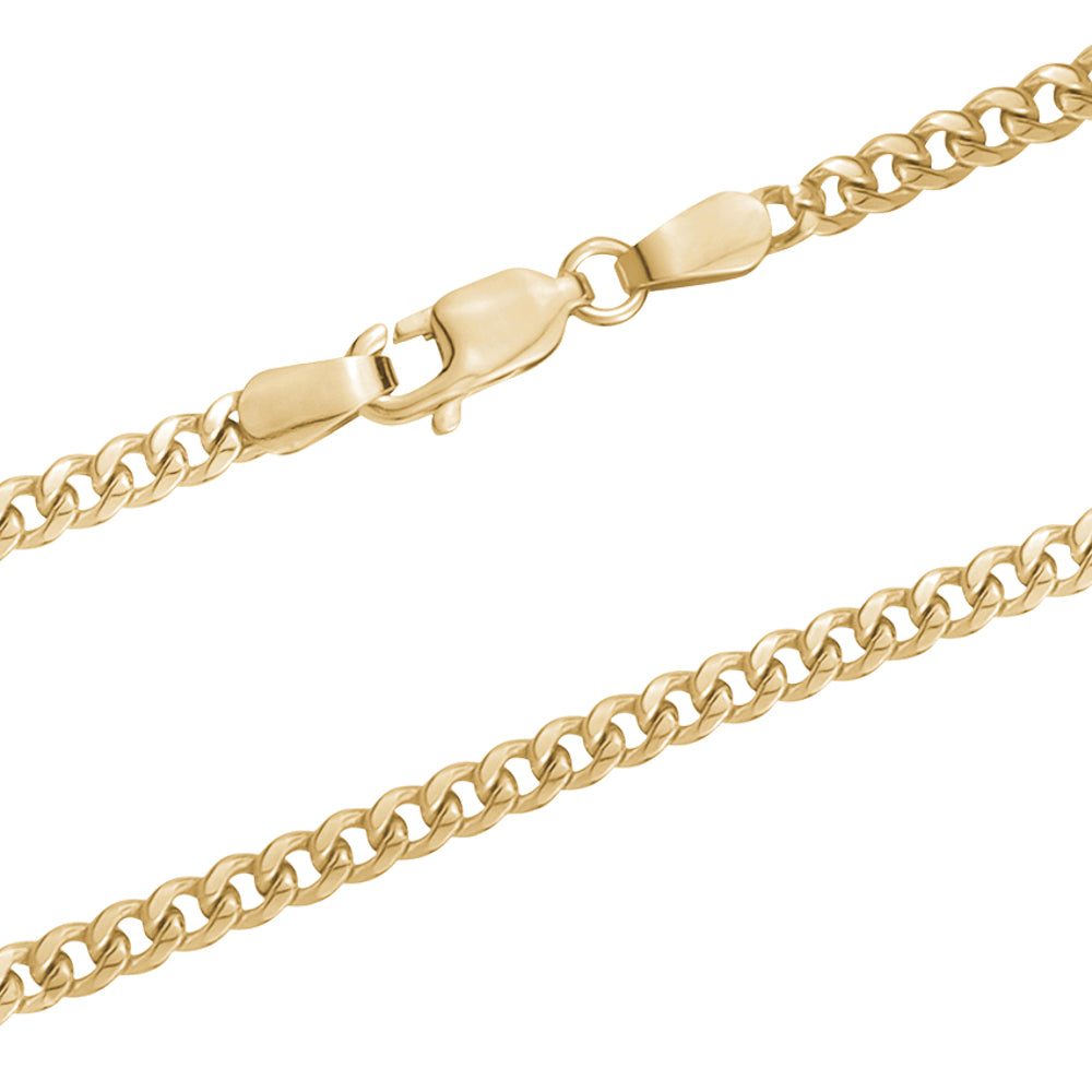 10KY SEMI HOLLOW CUBAN CHAIN 4MM