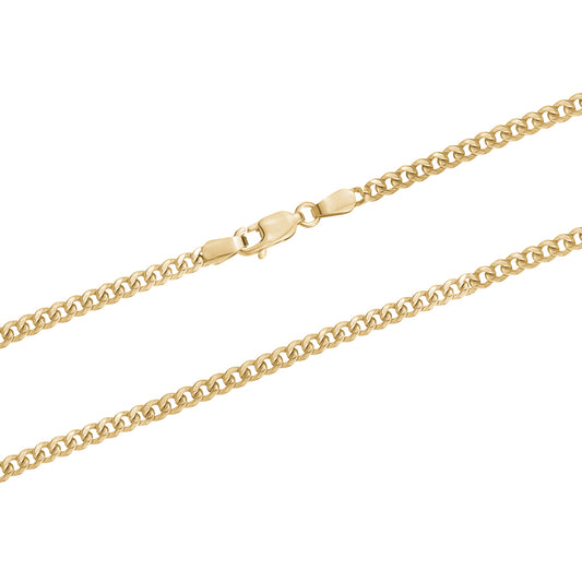 10KY SEMI HOLLOW CUBAN CHAIN 3.5MM