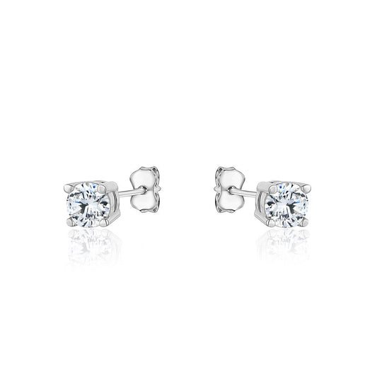 10K White CZ Stud
