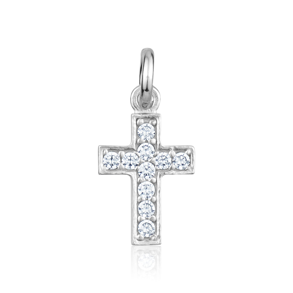 STERLING SILVER TINY CZ CROSS DFEX1632