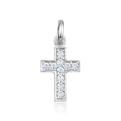 STERLING SILVER TINY CZ CROSS DFEX1632