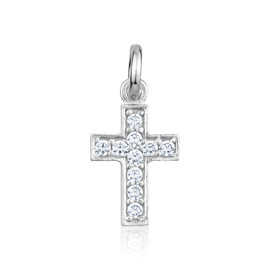 STERLING SILVER TINY CZ CROSS DFEX1632