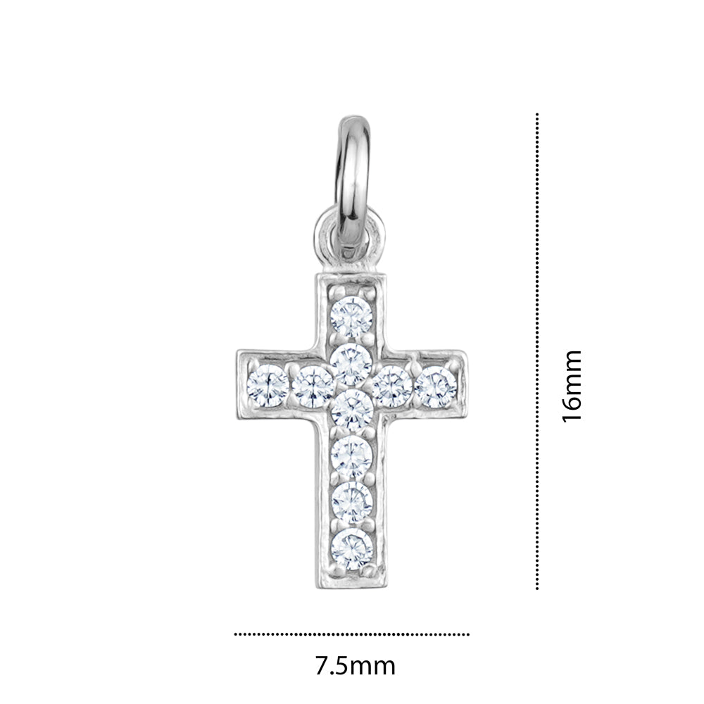 STERLING SILVER TINY CZ CROSS DFEX1632