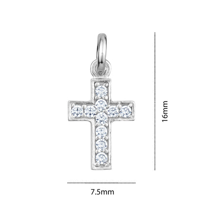 STERLING SILVER TINY CZ CROSS DFEX1632