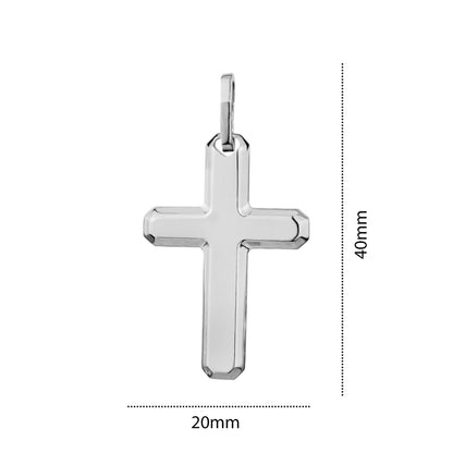 SILVER RHODIUM ENGRAVABLE CROSS