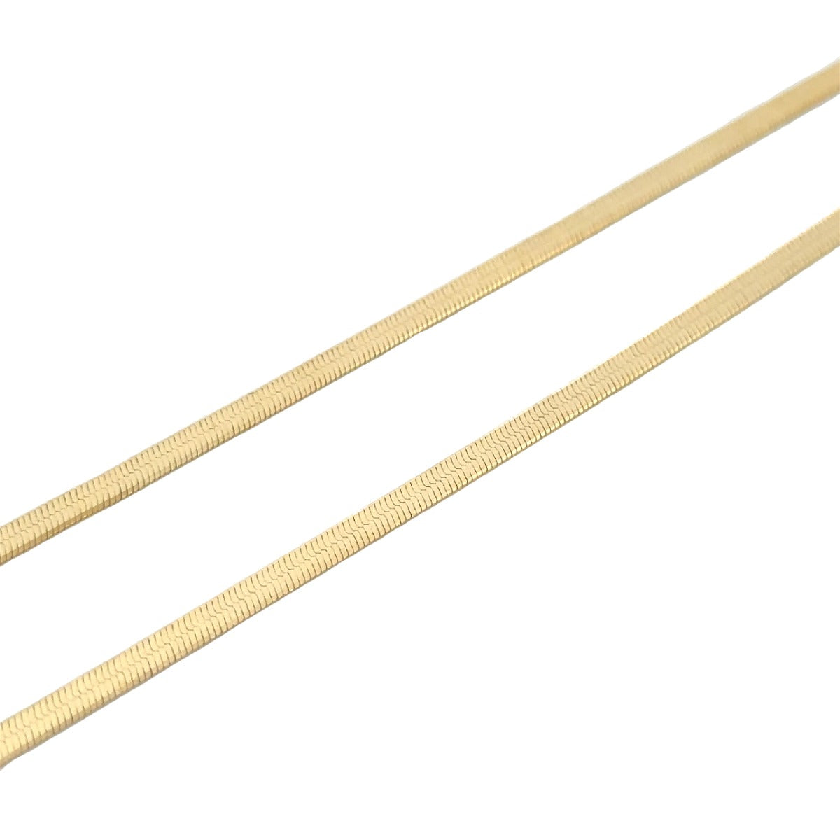 SILVER GOLD PLATED HERRINGBONE CHAIN EXFLEX040GP