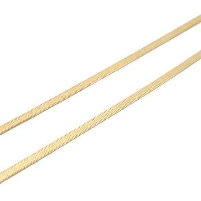 SILVER GOLD PLATED HERRINGBONE CHAIN EXFLEX040GP